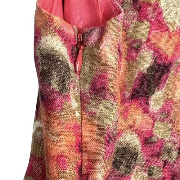 Eliza J Dress Linen Blend Sheath Midi Dress Size 12 Jeweled Embellished Neck - Picture 5 of 8